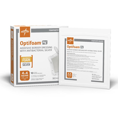 Medline Optifoam Ag+ Adhesive Foam Dressings, 10 Each per Box