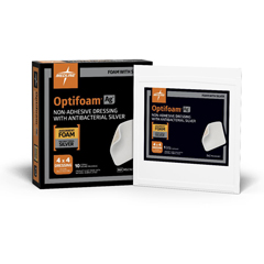 Medline Optifoam Ag+ Nonadhesive Foam Dressings, 10 Each per Box