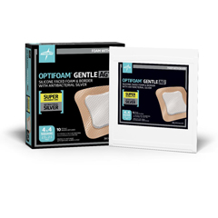 Medline Optifoam Gentle Ag+ Silicone-Faced Foam Dressings, 100 Each per Case