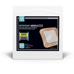 Medline Optifoam Gentle Ag+ Silicone-Faced Foam Dressings, 1 Each