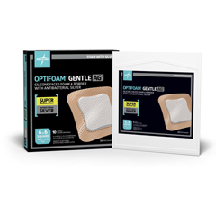 Medline Optifoam Gentle Ag+ Silicone-Faced Foam Dressings, 10 Each per Box