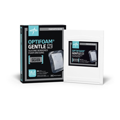 Medline Optifoam Gentle Ag+ Silicone-Faced Foam Dressings, 10 Each per Box
