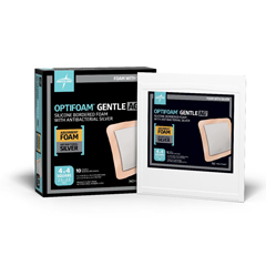 Medline Optifoam Gentle Ag+ Foam Dressings with Silicone Adhesive Border, 100 Each per Case