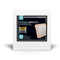 Medline Optifoam Gentle Ag+ Foam Dressings with Silicone Adhesive Border, 1 Each