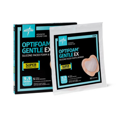 Medline Optifoam Gentle EX Sacrum Foam Dressing, 9