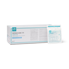 Medline SensiCare PI Green Surgical Gloves, Size 7.5, 200 PR/CS