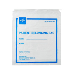 MEDNON026330 - Medline - Patient Belongings Bag with Drawstring, 18 x 20, Clear, 250 EA/CS