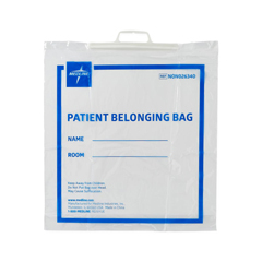 MEDNON026340 - Medline - Rigid Handle Plastic Bag, Patient Belonging, 18 x 20 x 4, Clear, 250 EA/CS