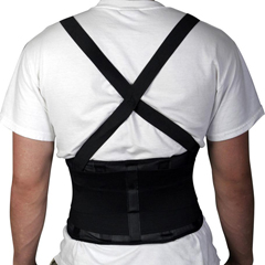 Medline Back Support with Suspenders, Black, Size 4XL for 50