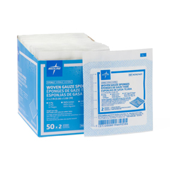 Medline Sterile 100% Cotton Woven Gauze Sponges, 100 EA/BX