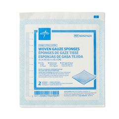 Medline Sterile 100% Cotton Woven Gauze Sponges, 2 EA/PK
