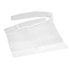 MEDNON24267C - Medline - Waterproof Plastic Bibs, White, 500 EA/CS