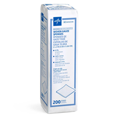 Medline Nonsterile 100% Cotton Woven Gauze Sponges, 200 EA/PK
