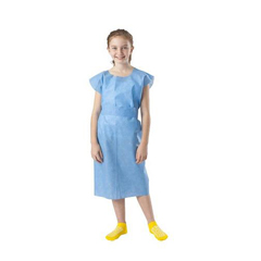 MEDNON25363 - Medline - Tissue-Poly-Tissue Pediatric Gown, Blue, 21 x 36