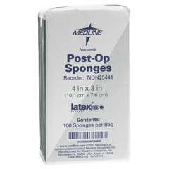 MEDNON25441 - Medline - Nonsterile Post-Op Top Sponge Gauze Pads, 4 x 3, 100/Pack, 2000 EA/CS
