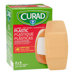 Curad Plastic Adhesive Bandages, Natural, No, 50 EA/BX