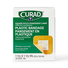 Curad Plastic Adhesive Patch, 1.5