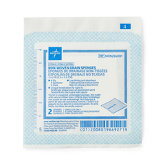 MEDNON256001H - Medline - Gauze Sterile Nonwoven 6-Ply IV Drain Sponges, 2 x 2, 2 EA/PK