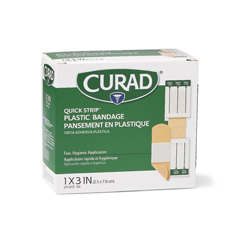 MEDNON25600QSZ - Medline - Quick Strip Plastic Sterile Adhesive Bandages, 1 x 3, 100 EA/BX