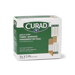 Medline Quick Strip Fabric Sterile Adhesive Bandages, 0.75