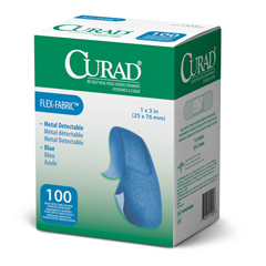 CURAD Metal Detectable Food Service Adhesive Fabric Bandages, 1
