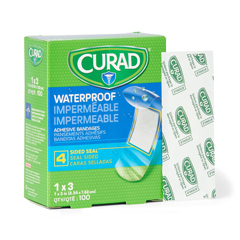 MEDNON25670 - Curad - Plastic Waterproof Adhesive Bandage, Sterile, 1 x 3, Natural Color, 1200 EA/CS