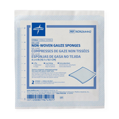 MEDNON264442H - Medline - Deluxe 4-Ply Sterile Nonwoven Gauze Sponge, 4 x 4, 2 EA/PK