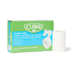 Curad Paper Adhesive Tape, White, 4 RL/BX