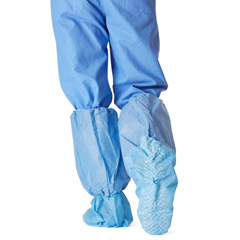 Medline Nonskid Multilayer/Poly Boot Covers, Blue, Size XL Fits Up to Men's Size 15