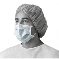 Medline Basic Procedure Face Masks with Earloops, Blue, 300 EA/CS