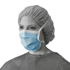 MEDNON27377Z - Medline - Standard Surgical Face Mask with Ties, Blue, 50 EA/BX
