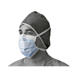 MEDNON27408Z - Medline - Prohibit X-Tra ASTM Level 1 Surgical Face Mask with Foam Anti-Fog Strip and Ties, Blue, 50 EA/BX