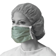 Medline N95 Flat Fold Respirator Masks, White/Green, One Size Fits Most, 35 EA/BX