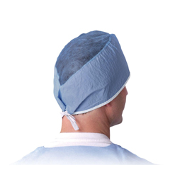 MEDNON28625H - Medline - Sheer-Guard Disposable Tie-Back Surgeon Caps, Scrim Material, Blue, 1/EA