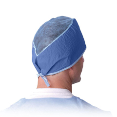 MEDNON28626Z - Medline - Sheer-Guard Disposable Tie-Back Surgeon Caps, Multilayer Material, Blue