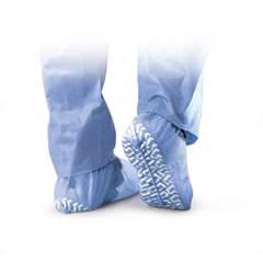 MEDNON28752Z - Medline - Nonskid Spunbond Polypropylene Shoe Covers, Blue, Sport Size for Full Coverage Over Almost Any Athletic Shoe, 100 EA/BX