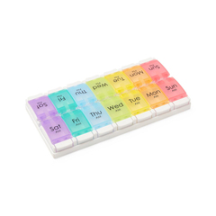 MEDNON36690 - Medline - 7-Day Pill Organizer with Easy Push Buttons, Multicolor, 2X/Day, 6 EA/CS