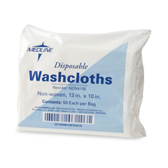 MEDNON4135Z - Medline - White Disposable Washcloths, 10 x 13, 50 EA/BG
