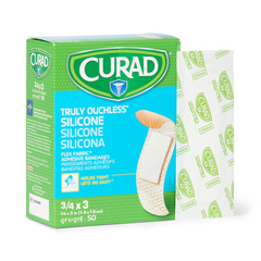 MEDNON75100Z - Medline - CURAD Silicone Fabric Adhesive Bandages, 3/4 x 3, 50 EA/BX