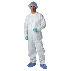 Medline Breathable Coveralls with Elastic Wrists and Ankles, White, Size 2XL, 25 EA/CS