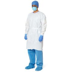 Medline Microporous AAMI Level 3 Isolation Gown, White, Size Regular, 50 EA/CS