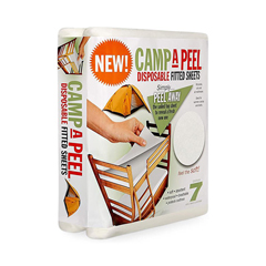 Camp-A-Peel Bed Sheet, 7 Layers, White, Bunks/Cots/Air Mattress, 1/EA