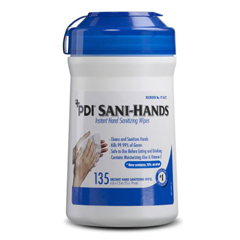 PDI Sani-Hands Wipe, Alcohol, Medium Canister, 6