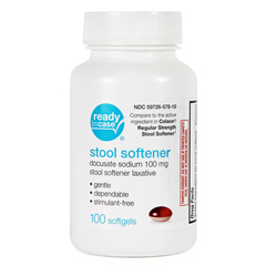 Pl Developments Docusate Sodium Stool Softener, 100 mg, 100 Softgels
