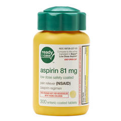 MEDOTC44003 - Pl Developments - Aspirin, 81 mg Enteric Coated Tablet, 300/Easy-Open Bottle
