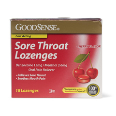 Geiss Sore Throat Lozenges, Cherry, 18/Box