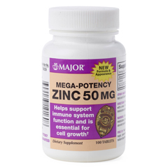 Major Pharmaceuticals Zinc Gluconate Tablet, 50 mg, 100/Bottle
