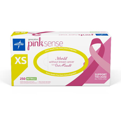 Medline Generation Pink Sense Powder-Free Nitrile Exam Gloves, Size XS, 2500 EA/CS