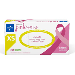 Medline Generation Pink Sense Powder-Free Nitrile Exam Gloves, Size XS, 250 EA/BX