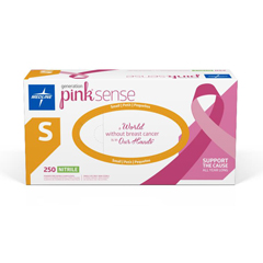 Medline Generation Pink Sense Powder-Free Nitrile Exam Gloves, Size S, 2500 EA/CS